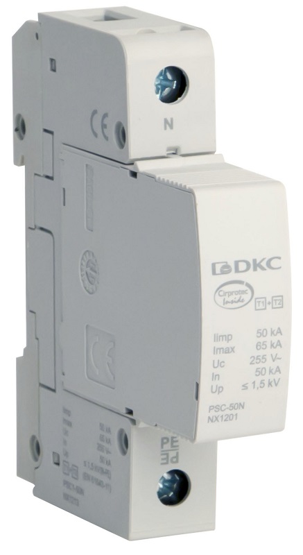 Ограничитель импульсных напряжений УЗИП DKC Jupiter 1п N-PE классI+II 50кА картинка